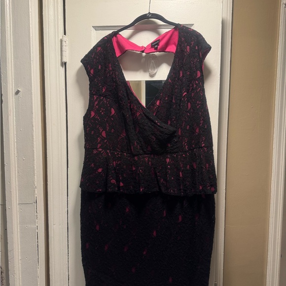 Torrid Black Lace Dress with Pink Lining - Picture 2 of 3